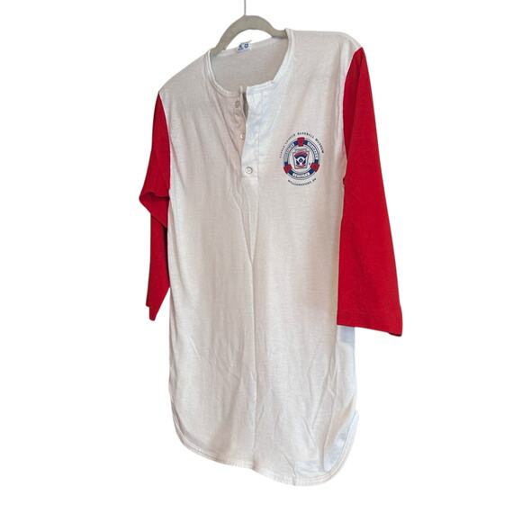 Vintage Little League Ringer Tee Red White Baseball Unisex Medium Champion USA - Picture 13 of 13